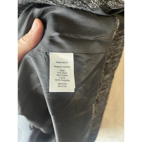 Coldwater Creek Blazer Women's 2X Wool Blend Button Up Charcoal Black Lined New - Picture 6 of 10